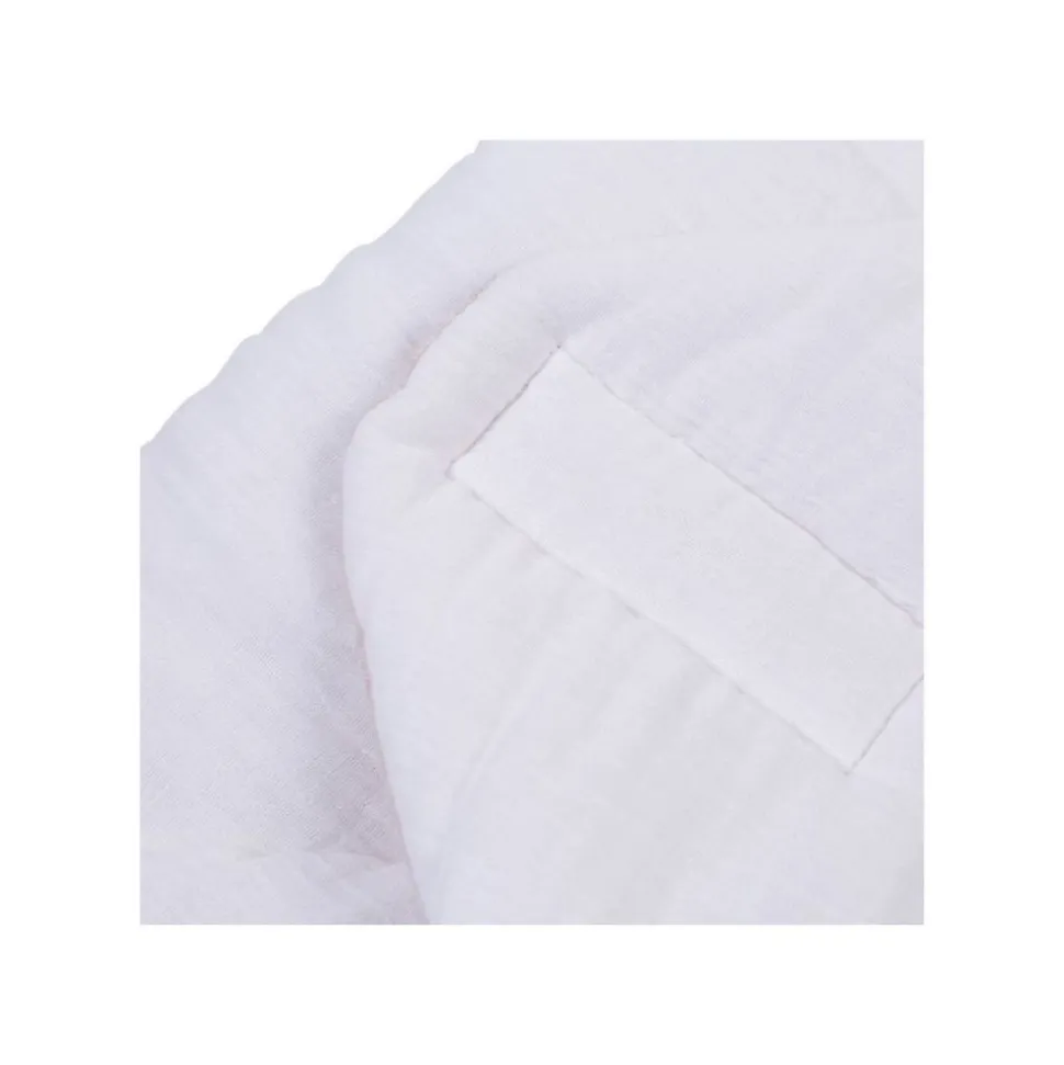 Couverture enveloppante universelle 75x75 cm en mousseline et jersey beige