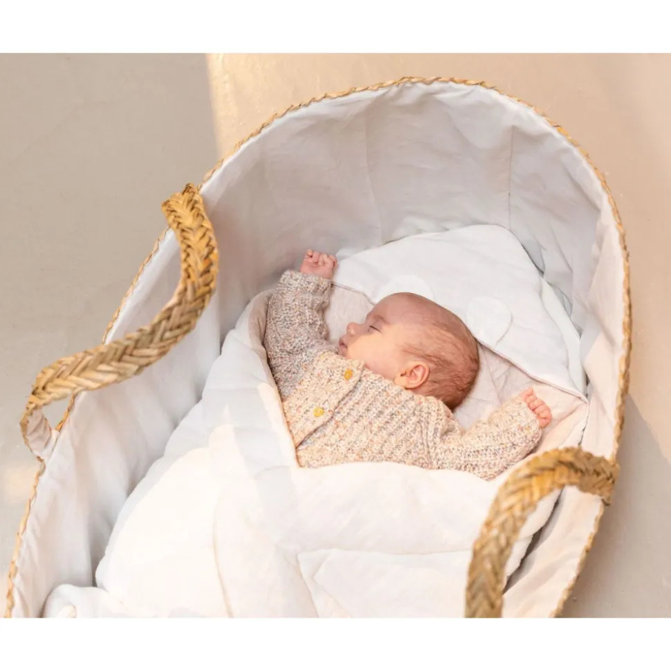 Couverture enveloppante universelle 75x75 cm en mousseline et jersey beige