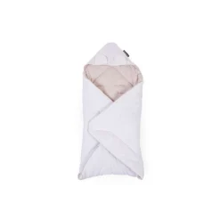 Couverture enveloppante universelle 75x75 cm en mousseline et jersey beige