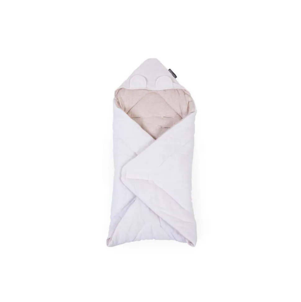 Couverture enveloppante universelle 75x75 cm en mousseline et jersey beige
