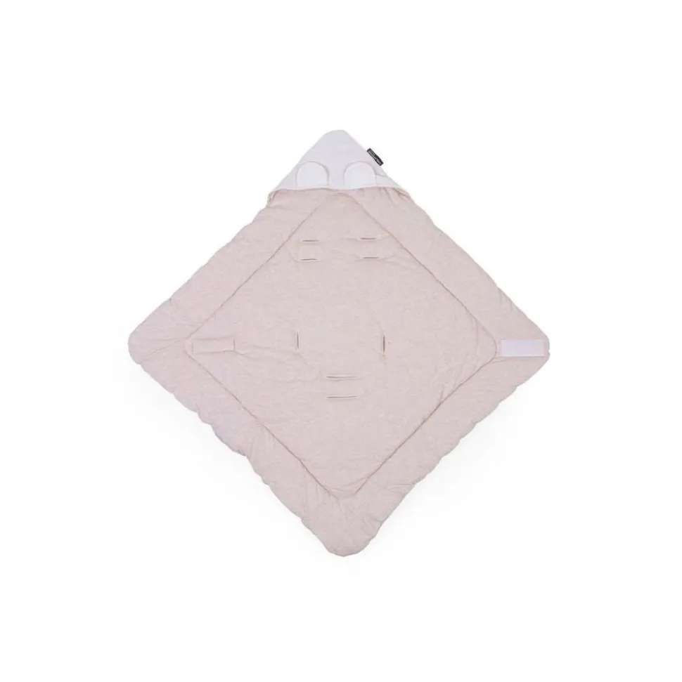 Couverture enveloppante universelle 75x75 cm en mousseline et jersey beige