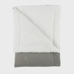 Couverture kendi 100x140 cm en veloudoux kaki