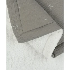 Couverture kendi 100x140 cm en veloudoux kaki