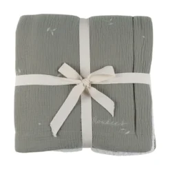 Couverture kendi 100x140 cm en veloudoux kaki