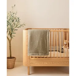 Couverture kendi 100x140 cm en veloudoux kaki
