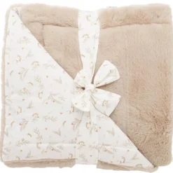 Couverture luxe fausse fourrure angora beige