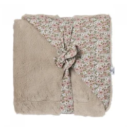 Couverture luxe fausse fourrure angora beige / liberty - afternoon tea