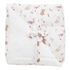 Couverture luxe microfibre avec fausse fourrure 70 x 100 cm cosy forest