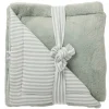 Couverture luxe microfibre soft stripes vert de gris