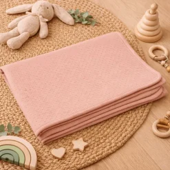 Couverture matelassé 75 x 100 cm - rose