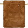 Couverture nomade fausse fourrure angora - havane