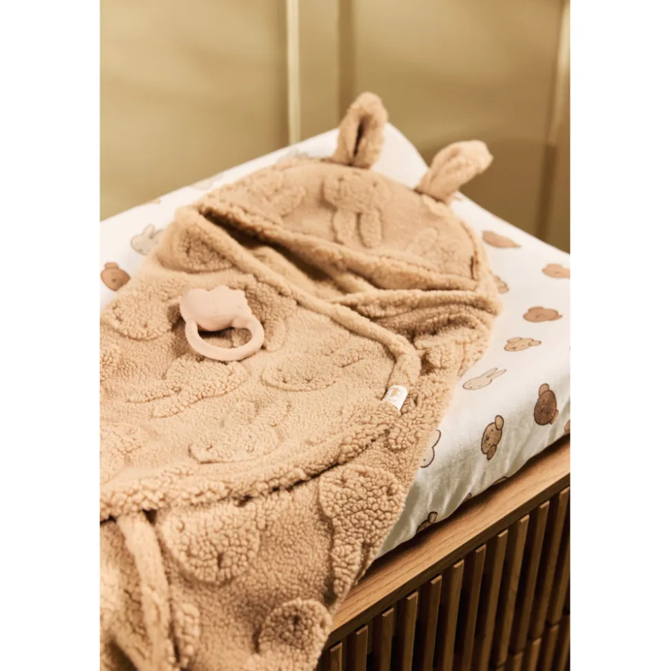 Couverture nomade portefeuille miffy jacquard teddy biscuit
