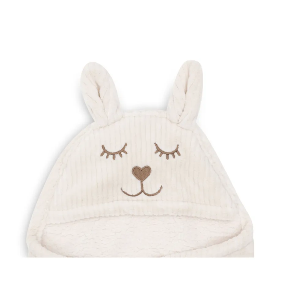 Couverture nomade portefeuille bunny cloudy rib oatmeal
