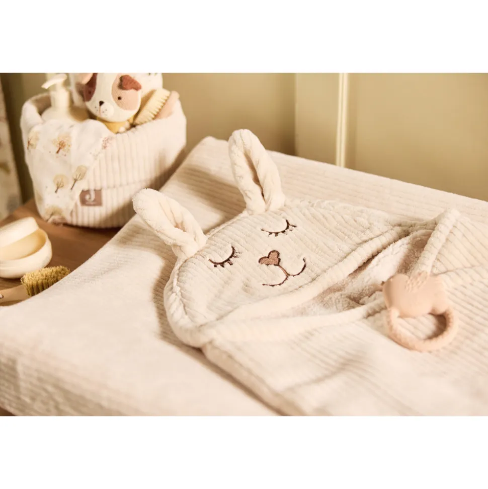 Couverture nomade portefeuille bunny cloudy rib oatmeal