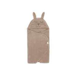 Couverture nomade portefeuille bunny cloudy rib milky coffee