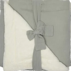 Couverture polaire doublée vert de gris