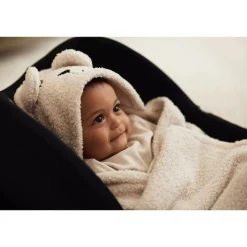 Couverture portefeuille bear bouclette oatmeal