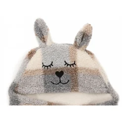 Couverture portefeuille câline bunny check bouclette