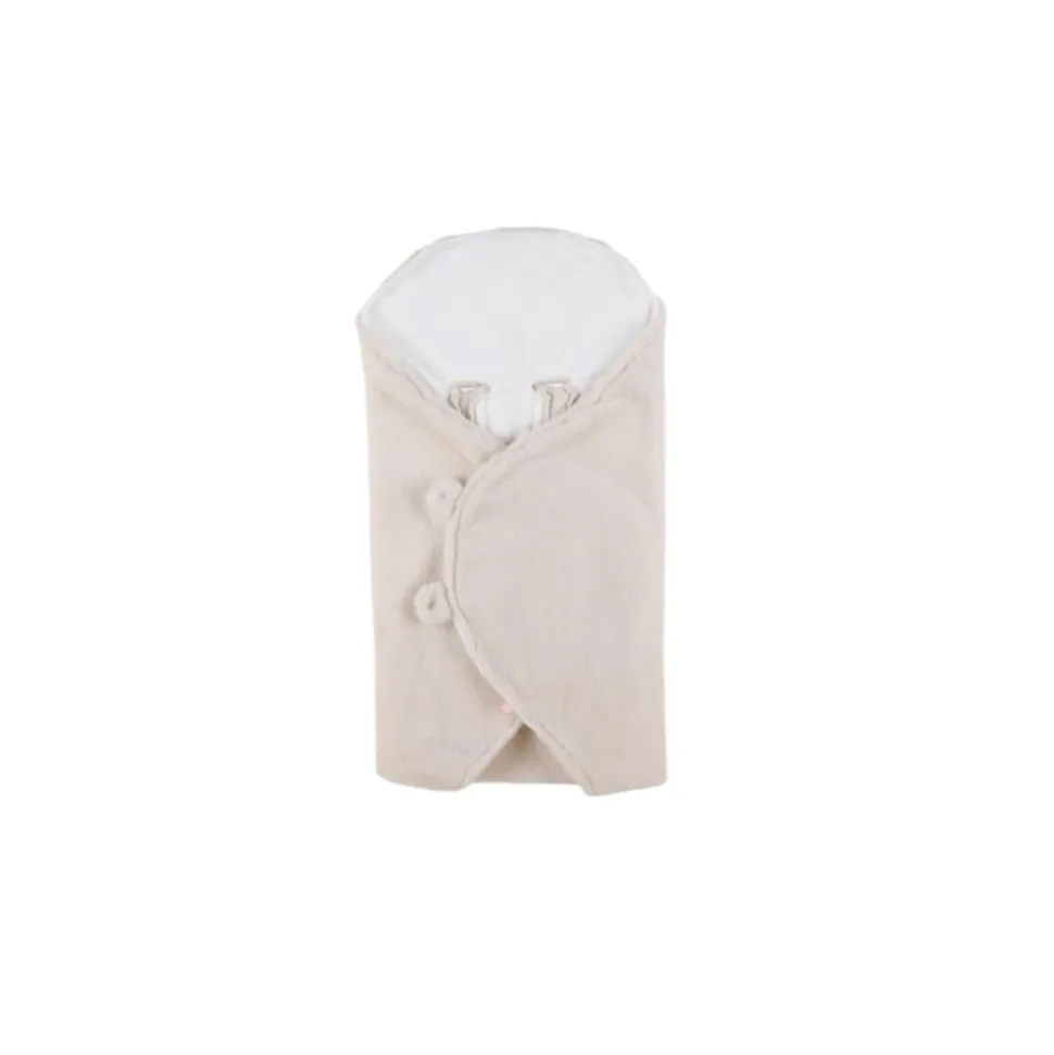 Couverture promenade fausse fourrure bébé beige mix and match