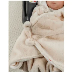 Couverture promenade fausse fourrure bébé beige mix and match