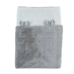 Couverture 75 x 100 cm gris clair fausse fourrure