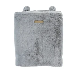 Couverture 75 x 100 cm gris clair fausse fourrure