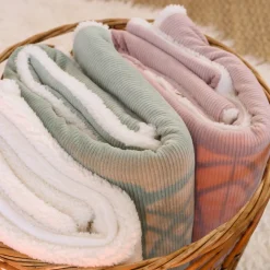 Couverture 100x75 cm - sherpa vieux rose