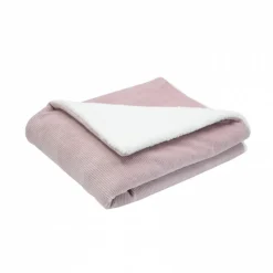 Couverture 100x75 cm - sherpa vieux rose