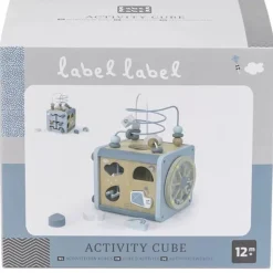 Cube d'activités en bois - bleu