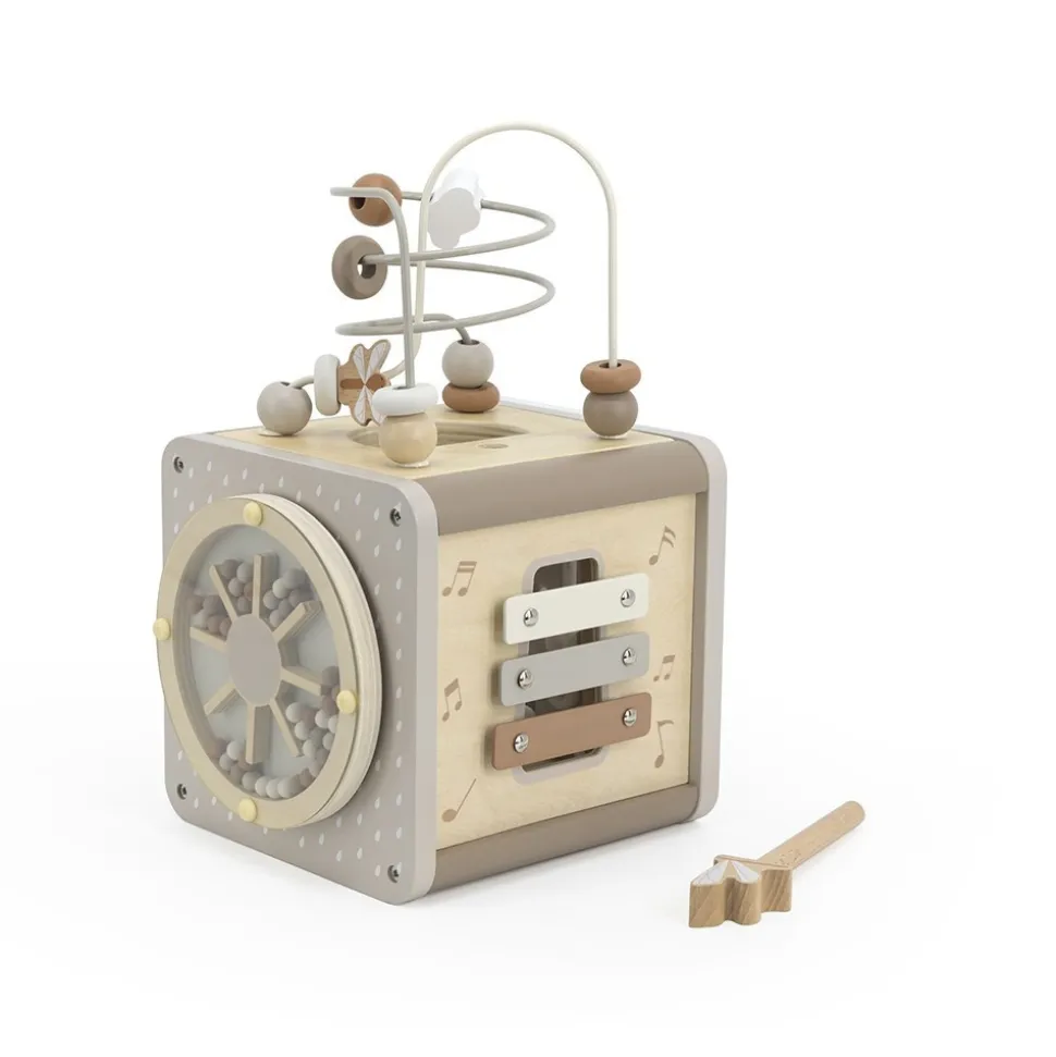 Cube d'activités en bois - nougat