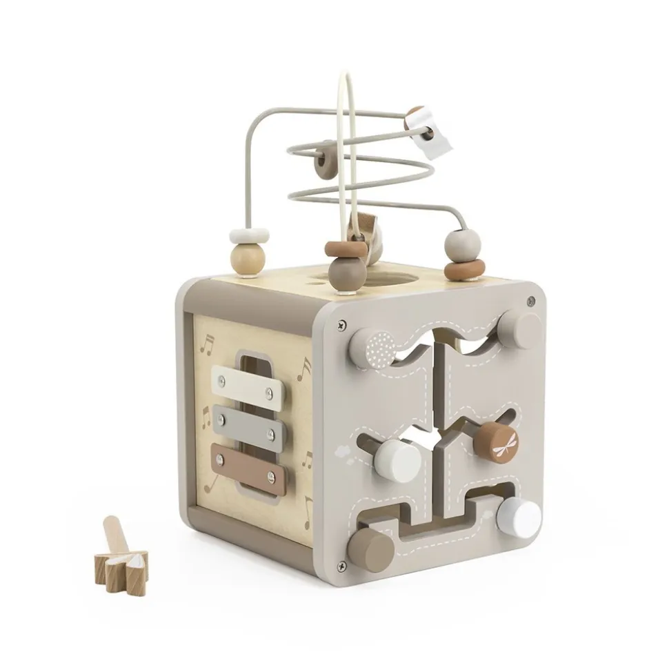 Cube d'activités en bois - nougat