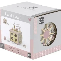 Cube d'activités en bois - rose
