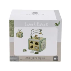 Cube d'activités en bois - vert olive
