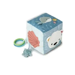 Cube d'activités en tissu océan