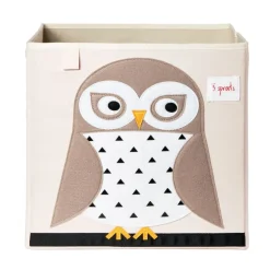 Cube de rangement chouette 33 x 33 cm