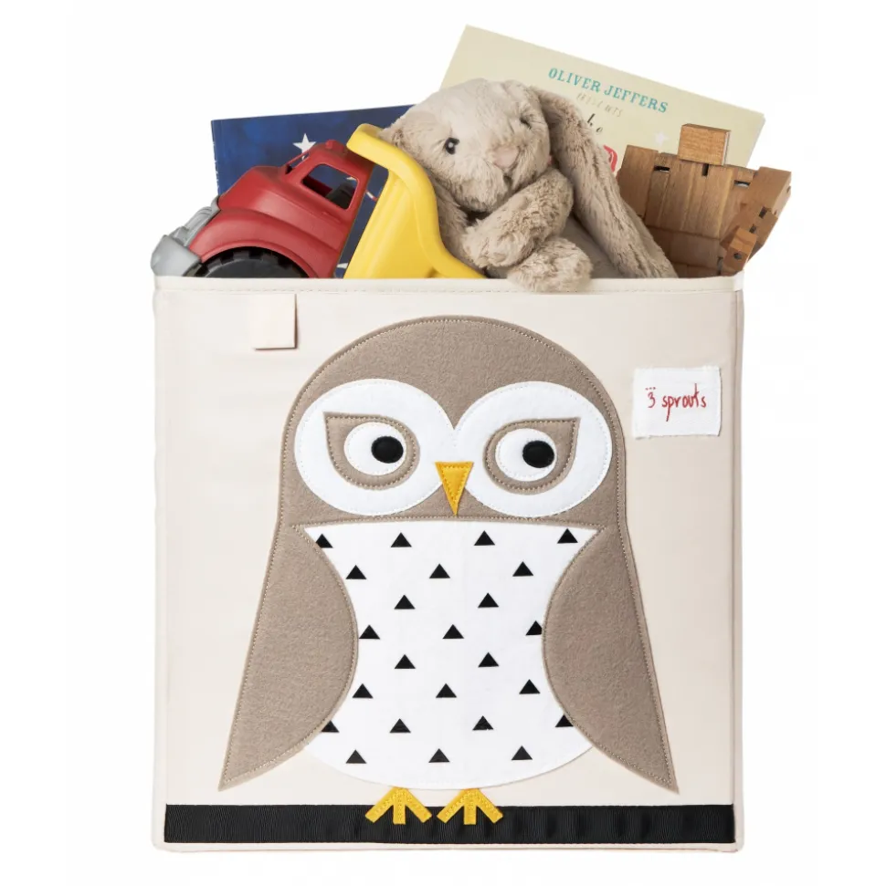 Cube de rangement chouette 33 x 33 cm
