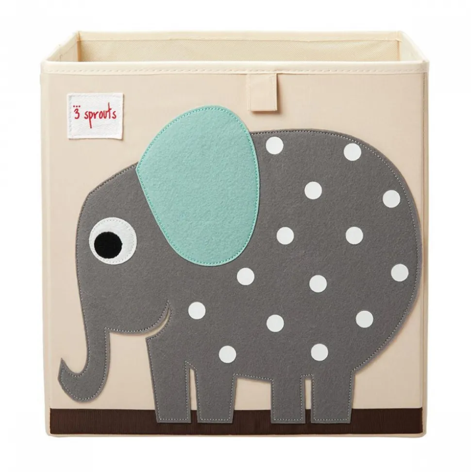 Cube de rangement éléphant 33 x 33 cm