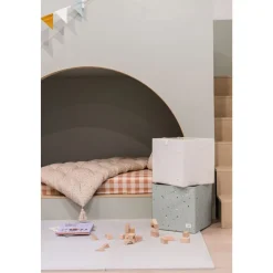 Cube de rangement uni crème 33 x 33 cm