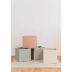Cube de rangement uni gris clair 33 x 33 cm
