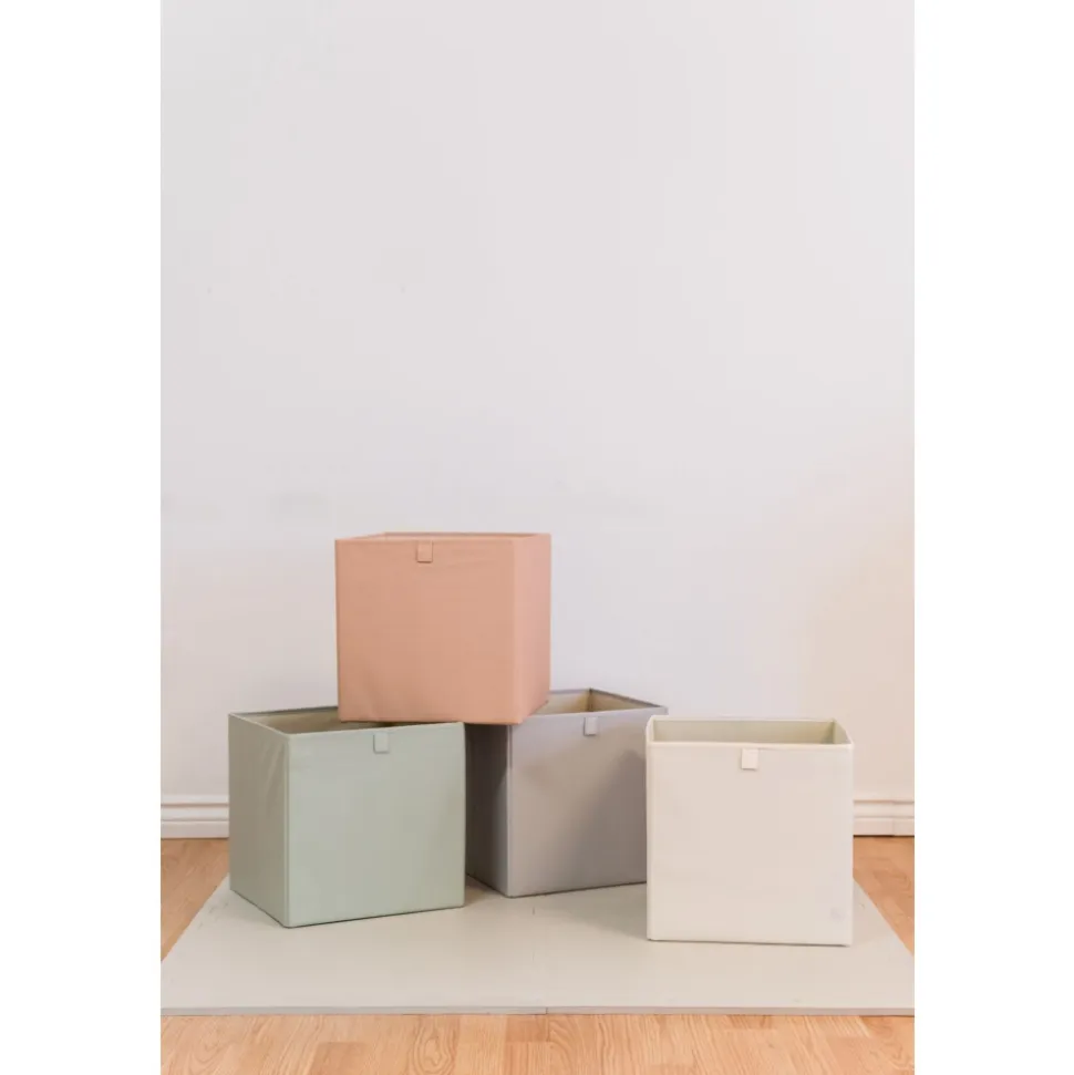 Cube de rangement uni gris clair 33 x 33 cm