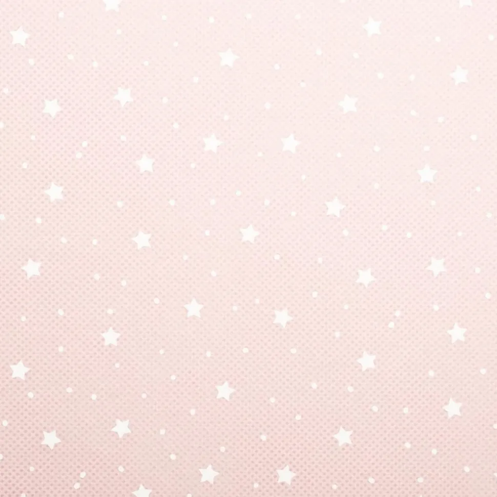 Cube de rangement 29x29 cm rose étoiles blanches