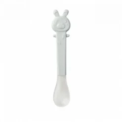 Cuillère bébé en silicone gris