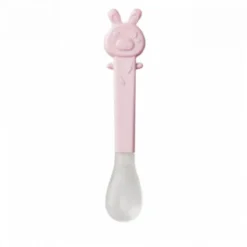 Cuillère bébé en silicone rose