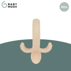 Cuillère de dentition 2 en 1 bébé silicone beige
