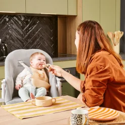 Cuillère de dentition 2 en 1 bébé silicone beige