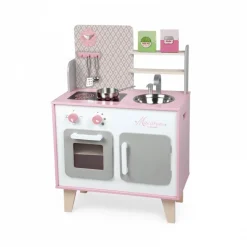 Cuisine enfant en bois macaron rose