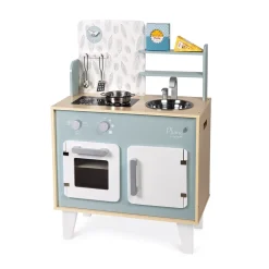 Cuisine enfant en bois plume verte