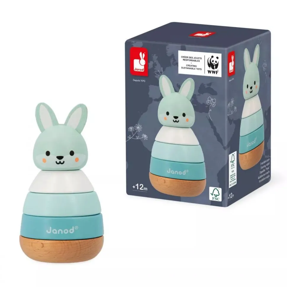 Culbuto empilable en bois lapin wwf