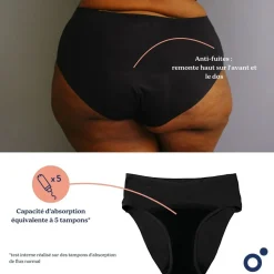 Culotte post partum et menstruelle flowly black 3xl/4xl/5xl