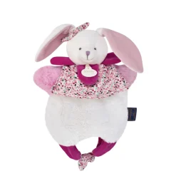 Doudou amusette lapin cerise